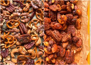 אגוזים מתובלים מקורמלים לאירוח